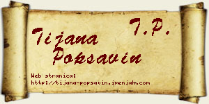Tijana Popsavin vizit kartica